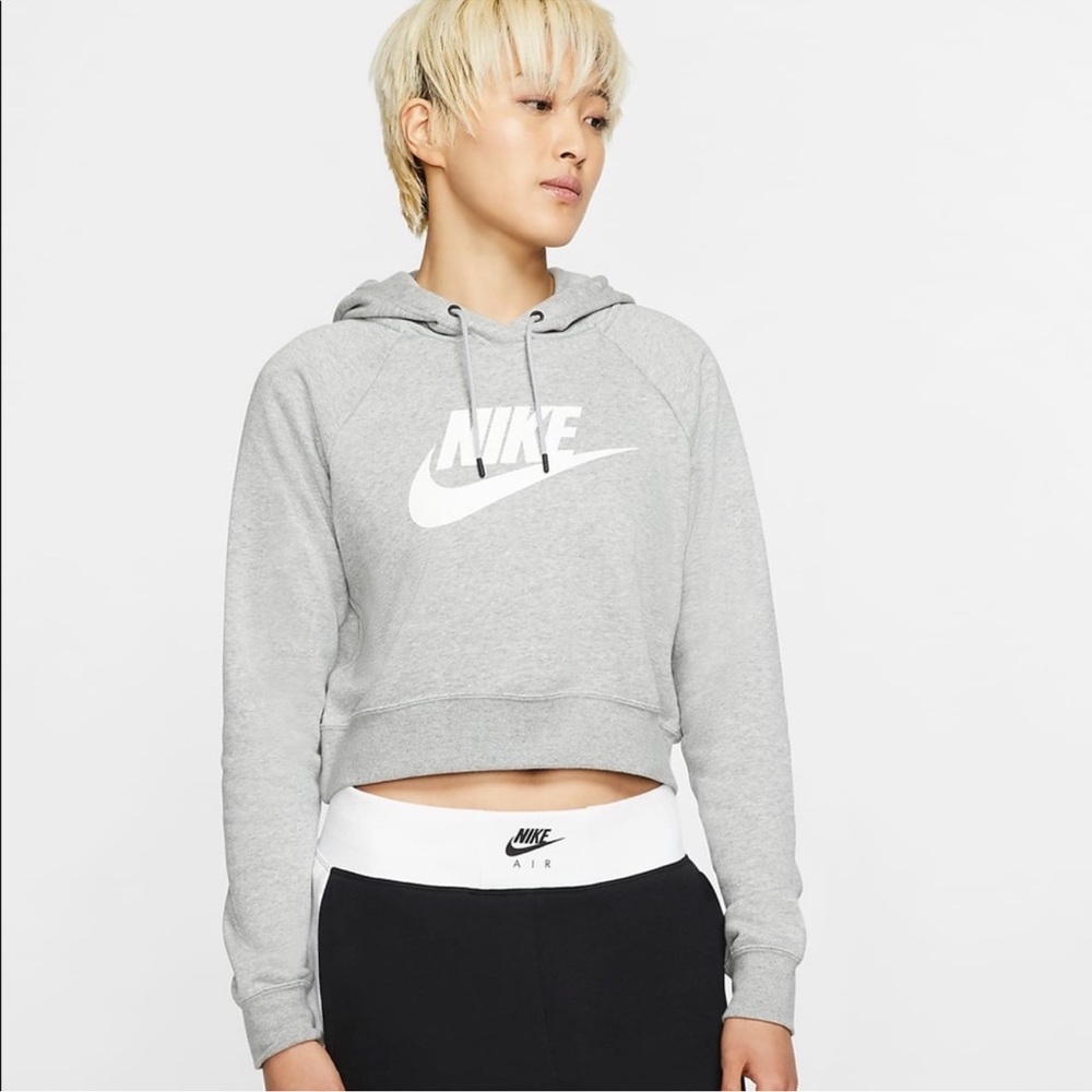 NIKE Essential Cropped Hoodie Ocean Blue Cotton Women’s XL - Picture 5 of 16